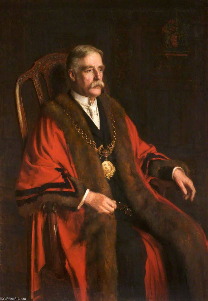 Wikioo.org - The Encyclopedia of Fine Arts - Painting, Artwork by Robert Edward Morrison - Sir John Meadows Frost (1856–1935), Mayor of Chester (1913–1918)