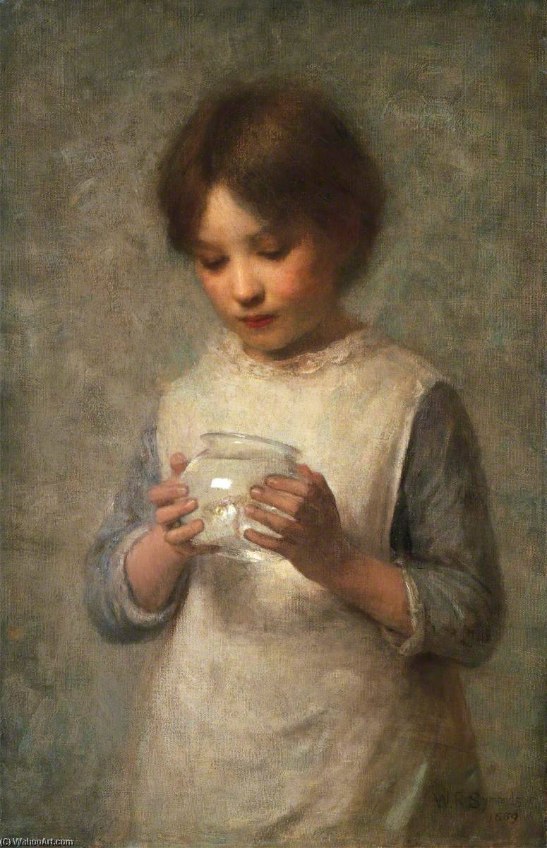 Wikioo.org - The Encyclopedia of Fine Arts - Painting, Artwork by William Robert Symonds - Girl and Silver Fish