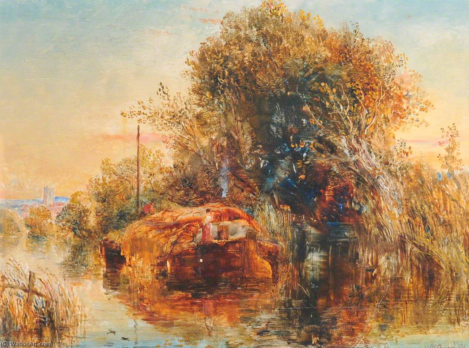 WikiOO.org - Enciklopedija likovnih umjetnosti - Slikarstvo, umjetnička djela William Joseph Julius Caesar Bond - A Canal Barge