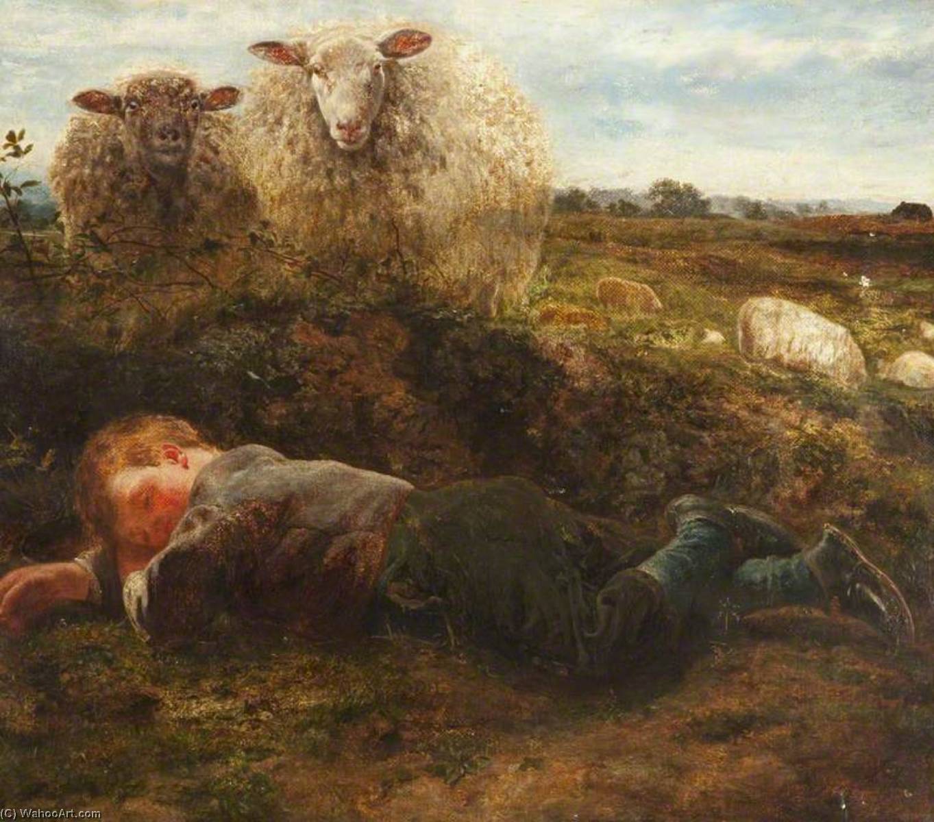 Wikioo.org - The Encyclopedia of Fine Arts - Painting, Artwork by Thomas Wade - 'Where's the boy that minds the sheep '
