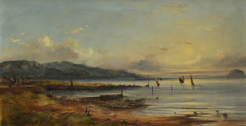 Wikioo.org - The Encyclopedia of Fine Arts - Painting, Artwork by William Muir - Girvan Harbour and Bay, 1870