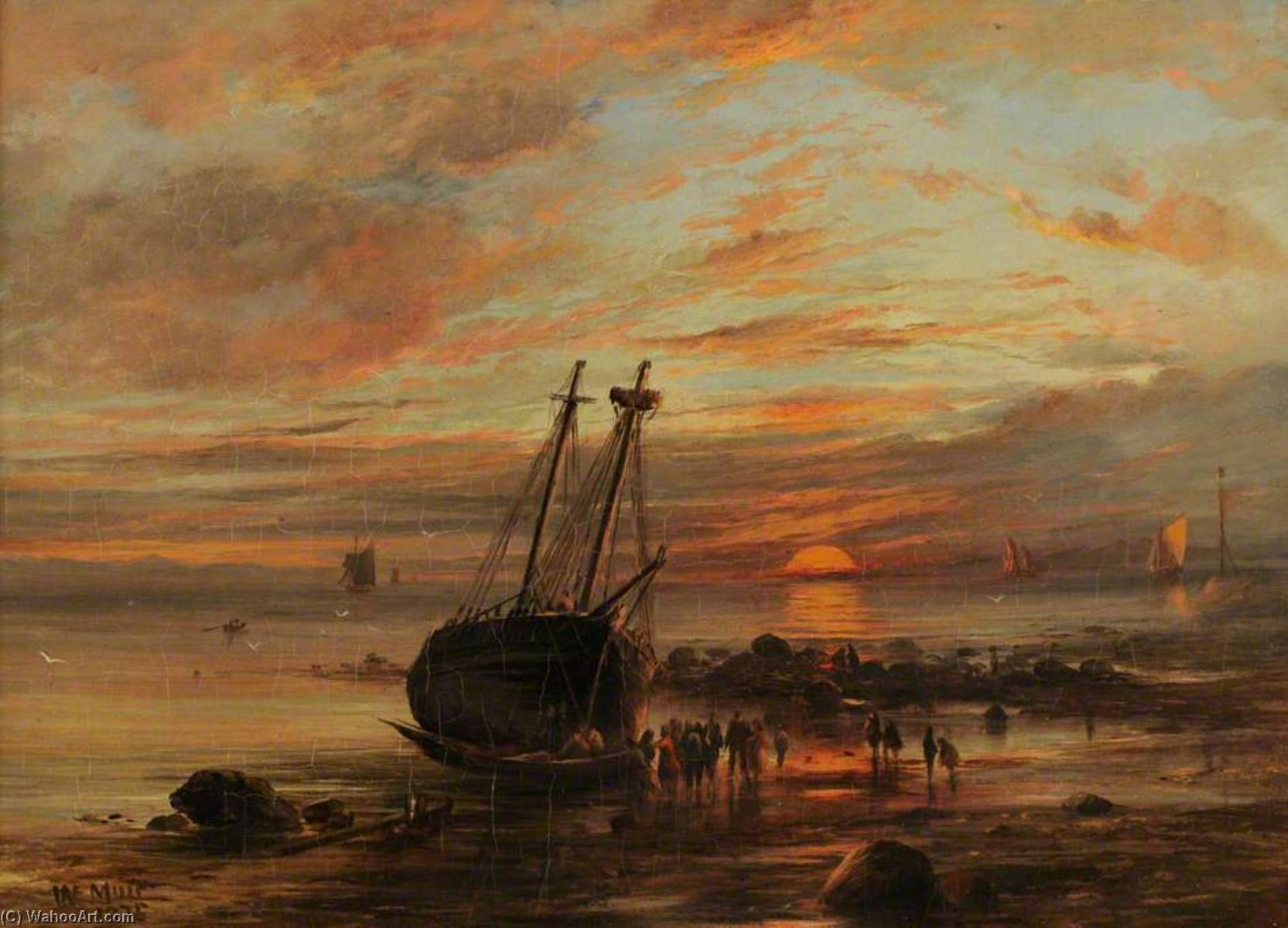 Wikioo.org - The Encyclopedia of Fine Arts - Painting, Artwork by William Muir - Vessel Ashore