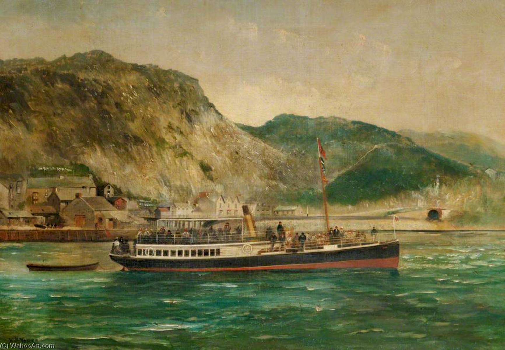 Wikioo.org - The Encyclopedia of Fine Arts - Painting, Artwork by William Horde Yorke - Boat in front of Barmouth