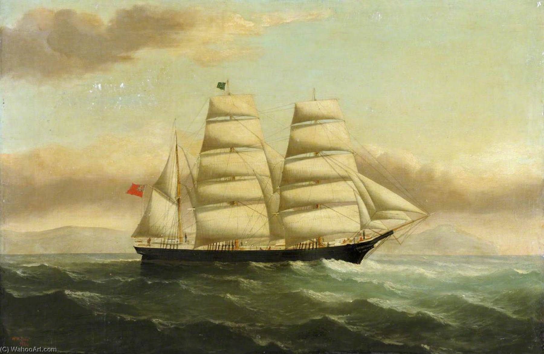 Wikioo.org - The Encyclopedia of Fine Arts - Painting, Artwork by William Horde Yorke - The Barque 'Minnie Carvill'
