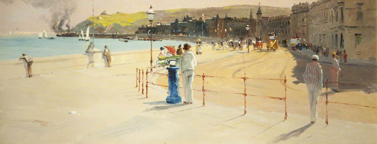 Wikioo.org - The Encyclopedia of Fine Arts - Painting, Artwork by John Miller Nicholson - A Summer Afternoon, Douglas Promenade