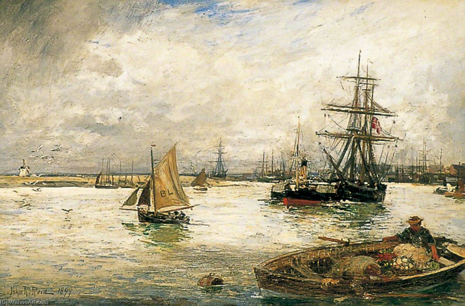 Wikioo.org – L'Encyclopédie des Beaux Arts - Peinture, Oeuvre de John Robertson Reid - le marché barque