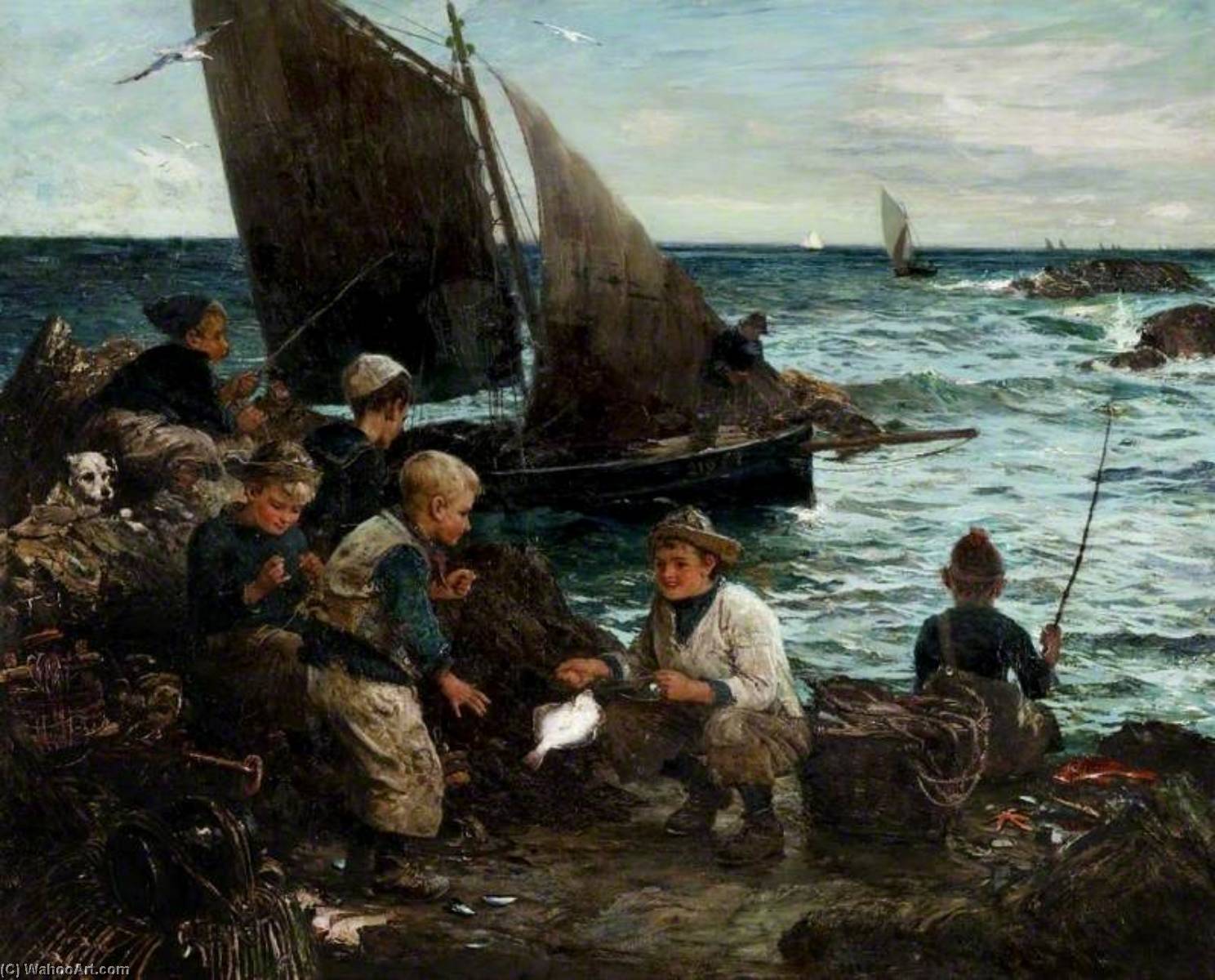 Wikioo.org - The Encyclopedia of Fine Arts - Painting, Artwork by John Robertson Reid - Sons of the Sea