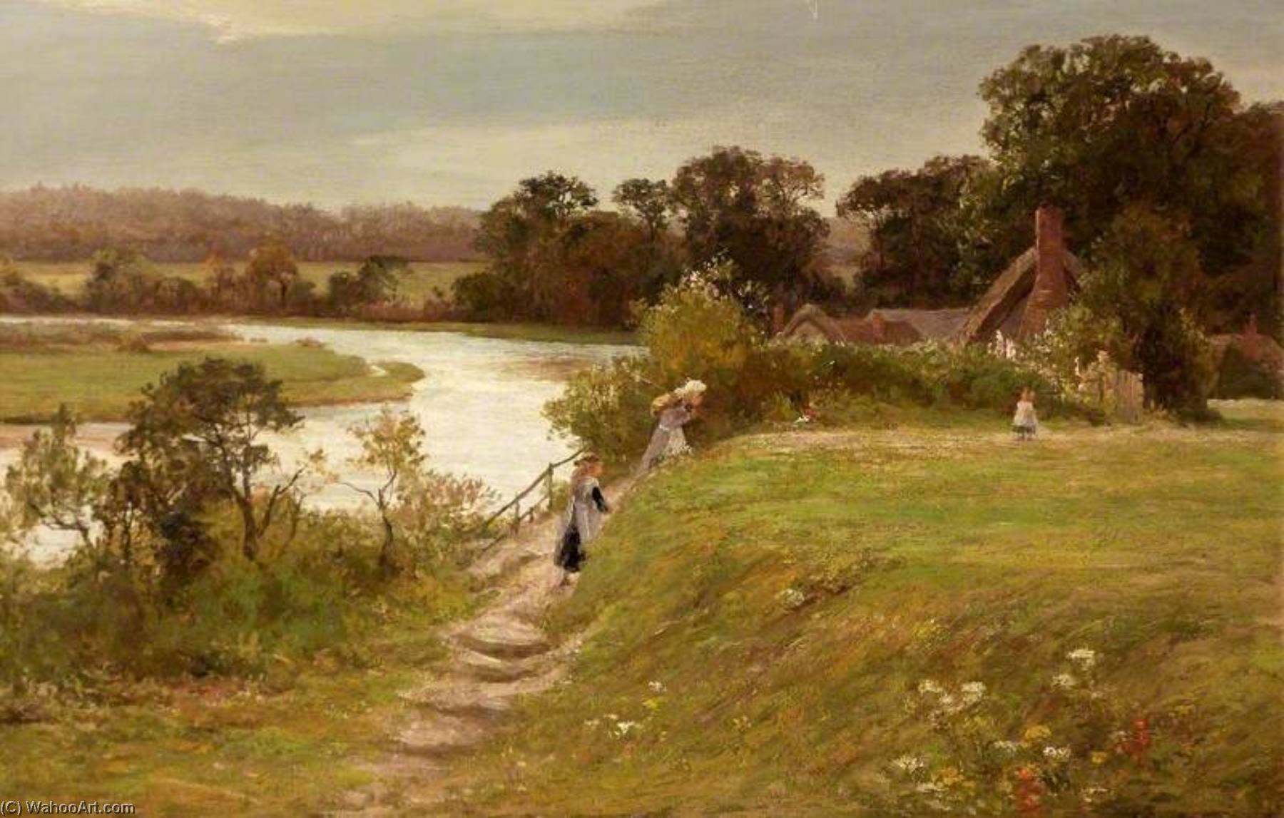 Wikioo.org - The Encyclopedia of Fine Arts - Painting, Artwork by James Aumonier - Hampshire Landscape