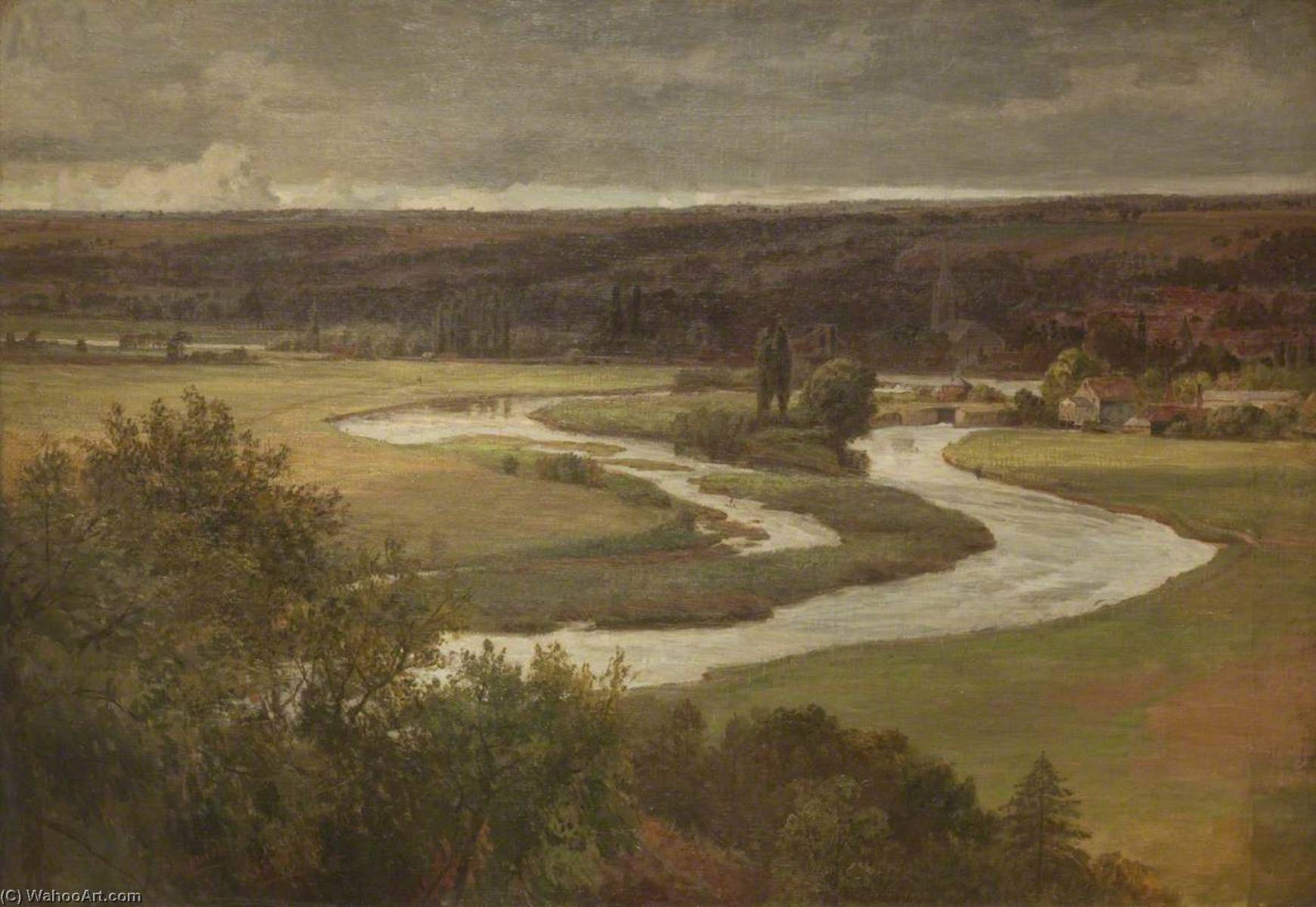 Wikioo.org - The Encyclopedia of Fine Arts - Painting, Artwork by James Aumonier - The Thames at Great Marlowe