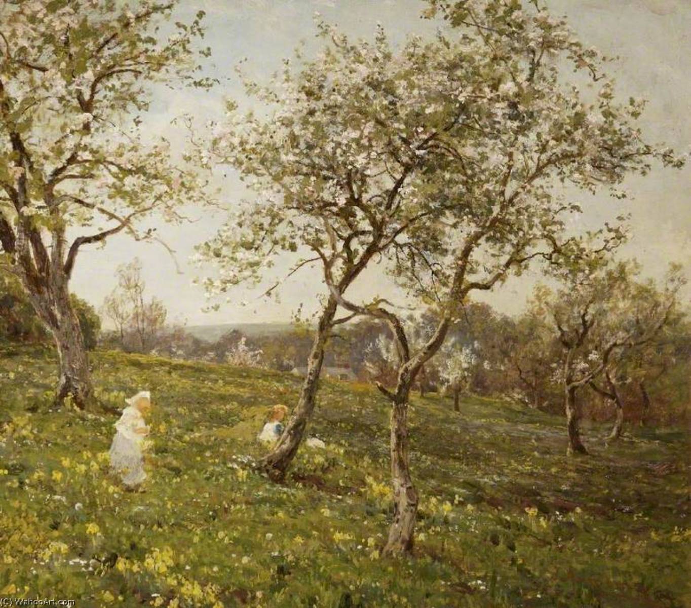 Wikioo.org - The Encyclopedia of Fine Arts - Painting, Artwork by James Aumonier - The Orchard