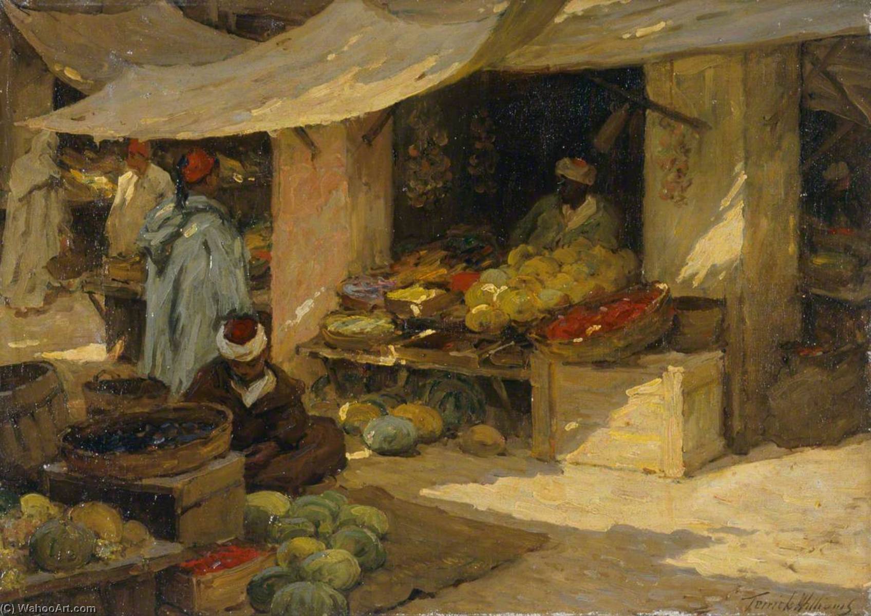 WikiOO.org - Enciclopédia das Belas Artes - Pintura, Arte por Terrick John Williams - Fruit Market, Tangier