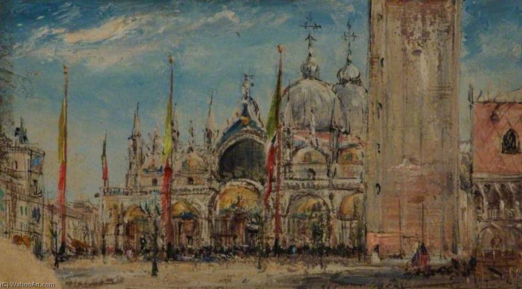 Wikioo.org - The Encyclopedia of Fine Arts - Painting, Artwork by William White Warren - Saint Mark's Day, Saint Mark's, Venice