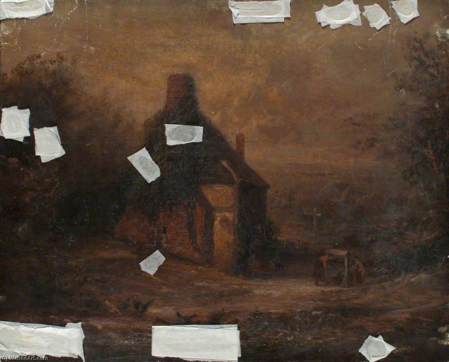 Wikioo.org - The Encyclopedia of Fine Arts - Painting, Artwork by Walter William Acock - The Last Draw Well in Croydon, Surrey, with Shirley Hills in the Distance