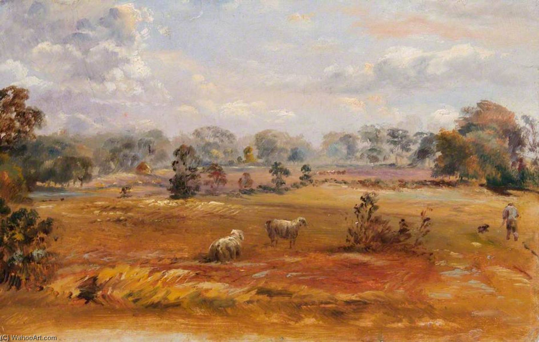 Wikioo.org - The Encyclopedia of Fine Arts - Painting, Artwork by Walter William Acock - Purley Downs, Sanderstead, Surrey, 1870