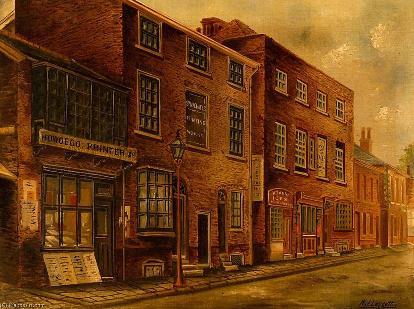 Wikioo.org - The Encyclopedia of Fine Arts - Painting, Artwork by William John Leggett - Upper Orwell Street Shops, Ipswich