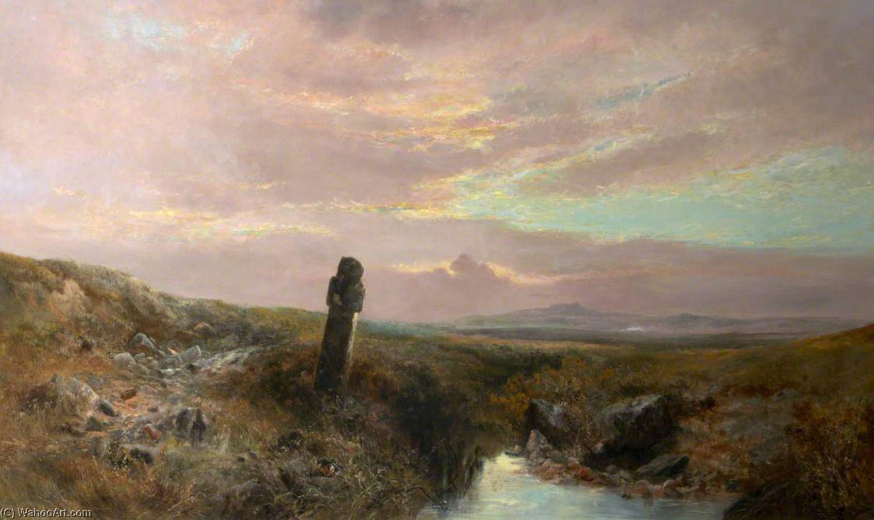 Wikioo.org - The Encyclopedia of Fine Arts - Painting, Artwork by William Widgery - A Dartmoor Stone Cross