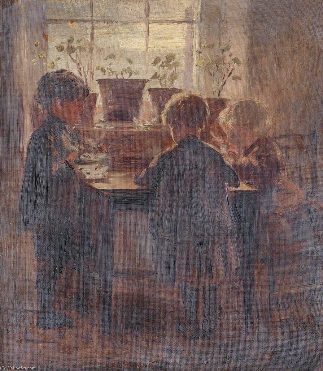 Wikioo.org - The Encyclopedia of Fine Arts - Painting, Artwork by William Darling Mckay - Three Children around a Table