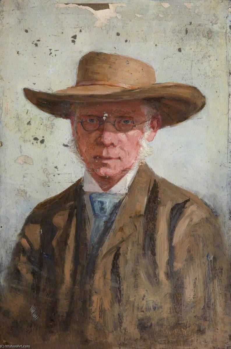 Wikioo.org - The Encyclopedia of Fine Arts - Painting, Artwork by William Darling Mckay - Portrait of a Man Wearing a Wide Brimmed Hat