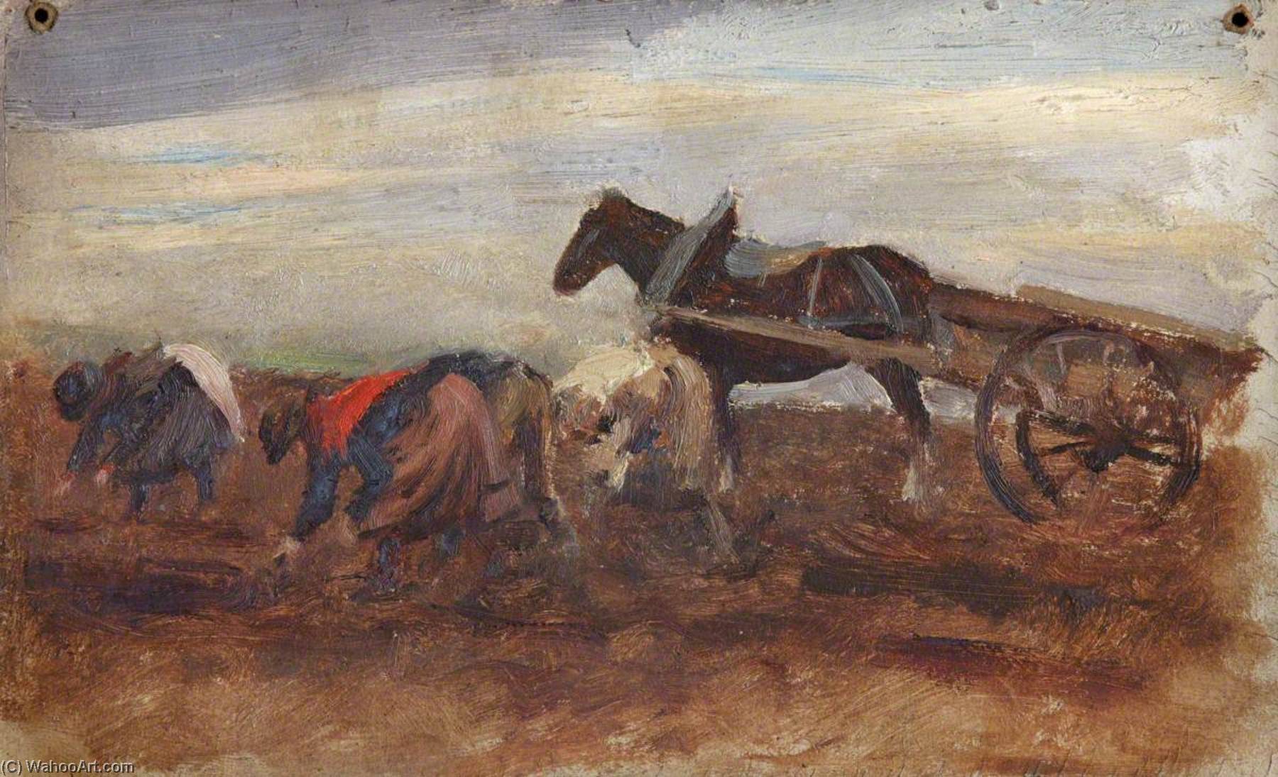 Wikioo.org - The Encyclopedia of Fine Arts - Painting, Artwork by William Darling Mckay - Field Workers with Horse and Cart