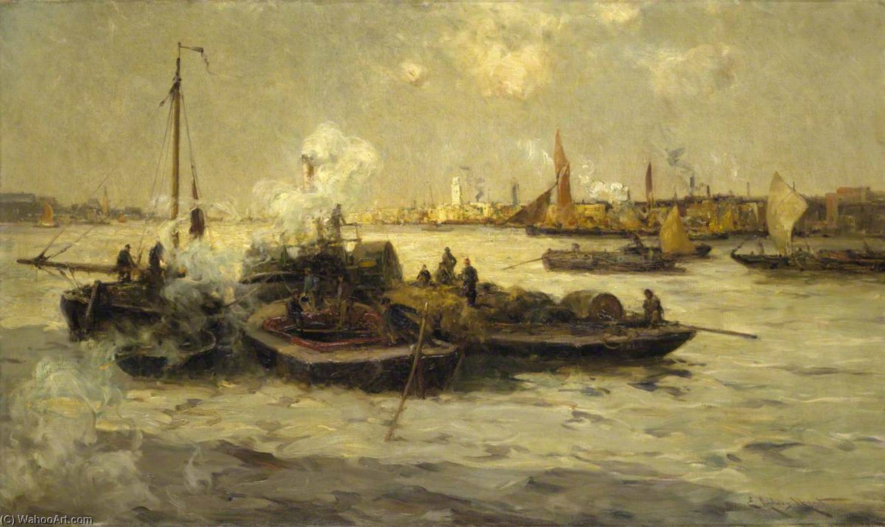 Wikioo.org - The Encyclopedia of Fine Arts - Painting, Artwork by Edmund Aubrey Hunt - Limehouse Reach