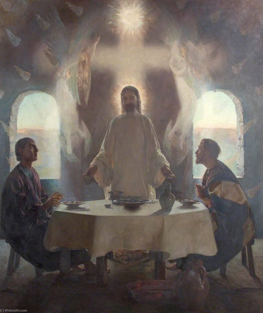 Wikioo.org - The Encyclopedia of Fine Arts - Painting, Artwork by Frederick George Swaish - The Supper at Emmaus