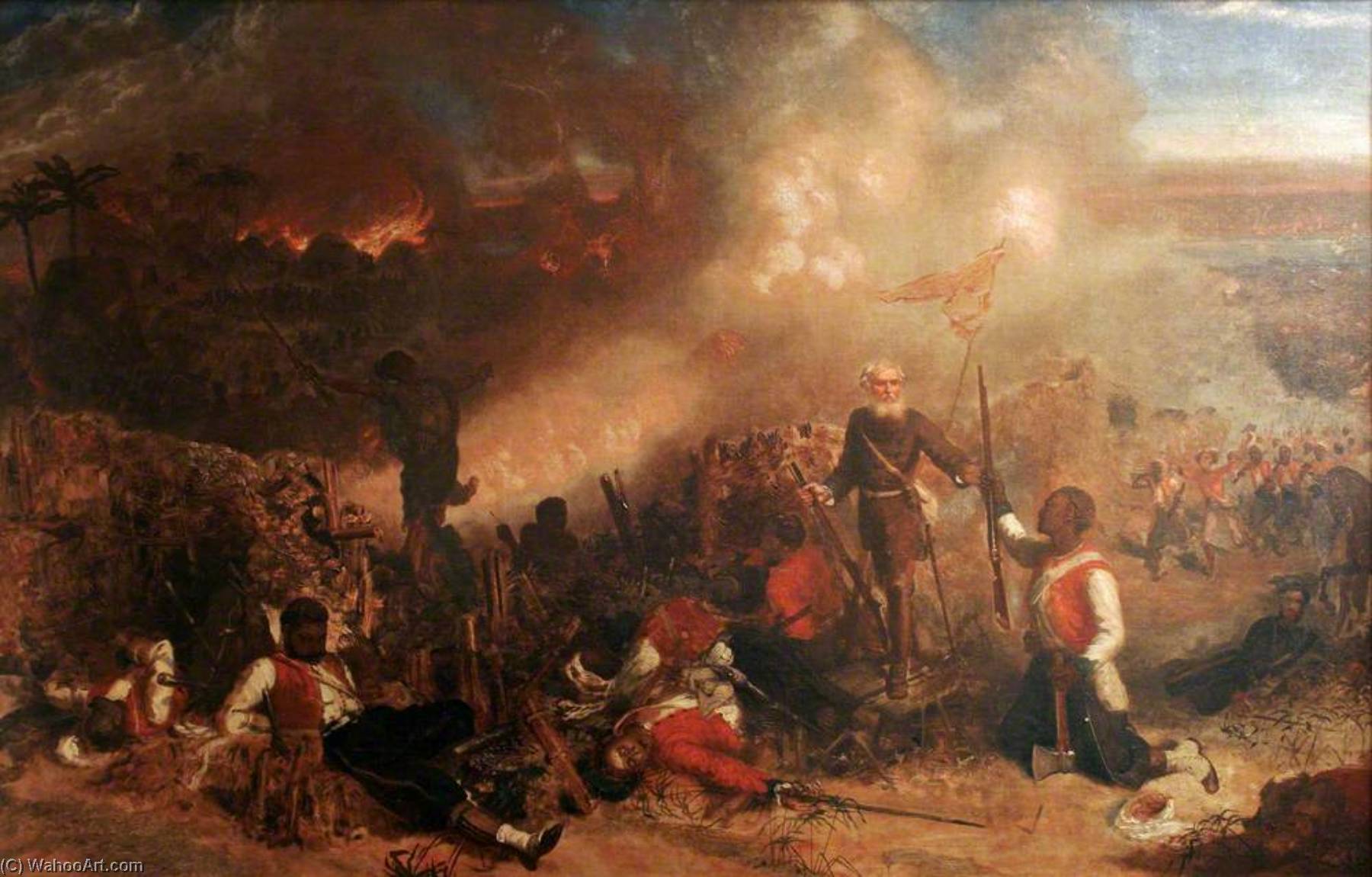 Wikioo.org - The Encyclopedia of Fine Arts - Painting, Artwork by Louis William Desanges - The Capture of Tubabecelong, Gambia