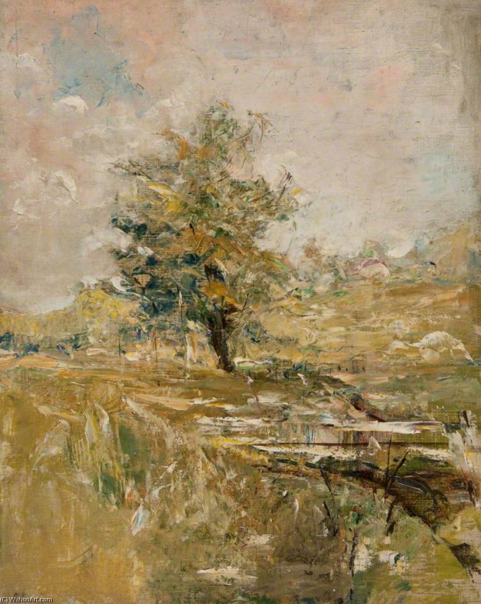 Wikioo.org - The Encyclopedia of Fine Arts - Painting, Artwork by John Elliot Maguire - Country in Summer, Single Tree