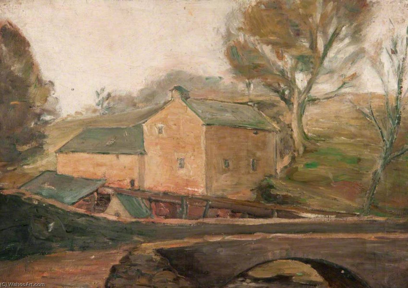 Wikioo.org - The Encyclopedia of Fine Arts - Painting, Artwork by John Elliot Maguire - Craigmill and the Packhorse Bridge
