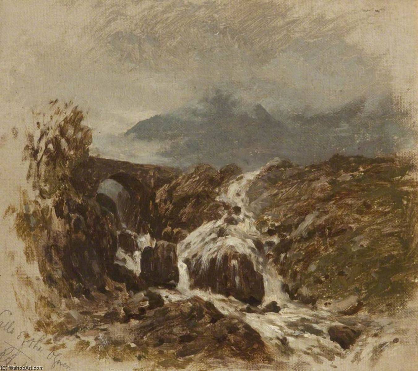 Wikioo.org - The Encyclopedia of Fine Arts - Painting, Artwork by Reginald Aspinwall - Falls of Ogwen, Nant Ffrancon
