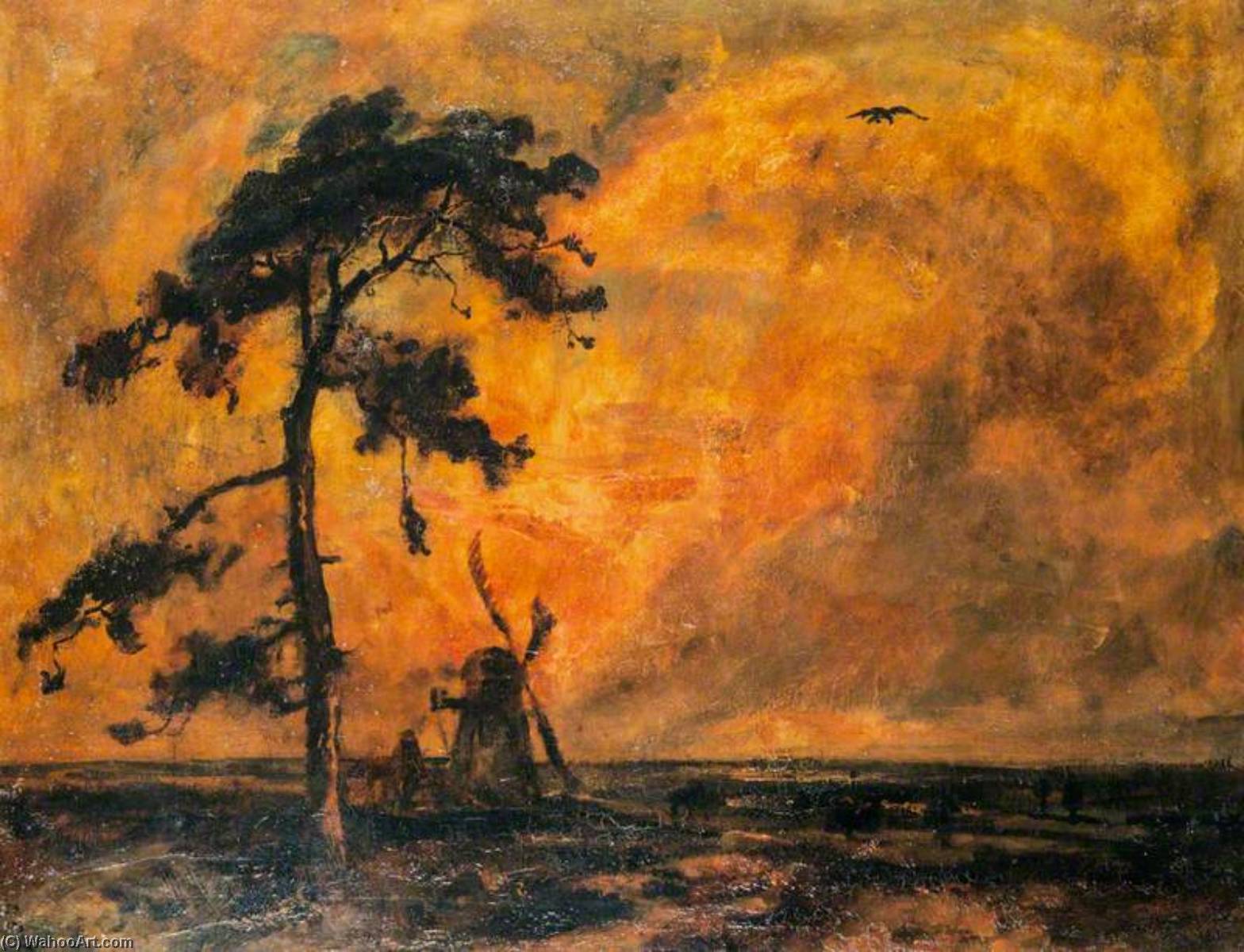 Wikioo.org - The Encyclopedia of Fine Arts - Painting, Artwork by Cecil Gordon Lawson - The Old Mill Sunset