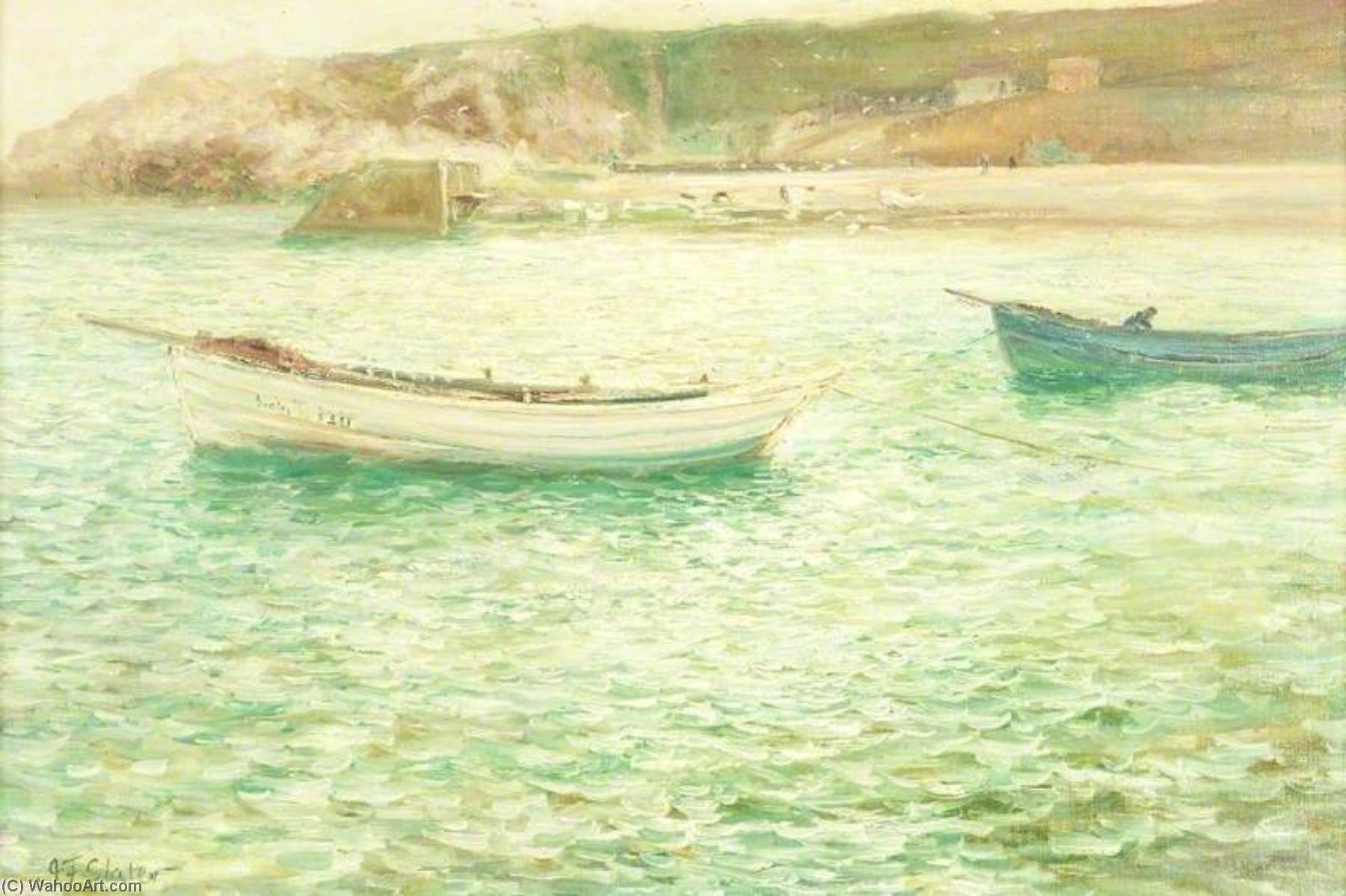 Wikioo.org - The Encyclopedia of Fine Arts - Painting, Artwork by John Falconer Slater - Cullercoats Bay