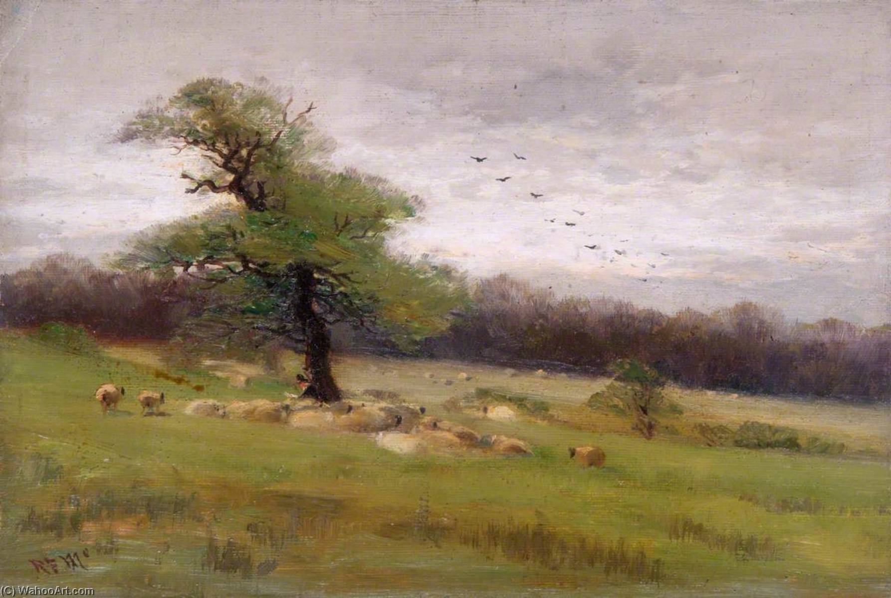 Wikioo.org - The Encyclopedia of Fine Arts - Painting, Artwork by Robert Finlay Mcintyre - View towards Kenwood from the Heath