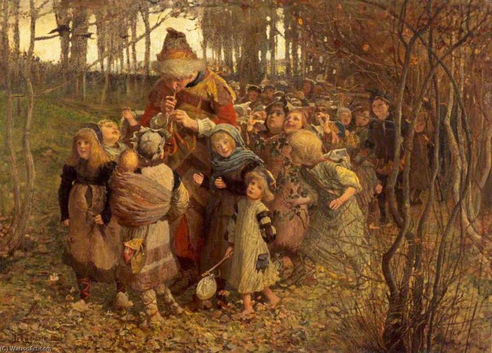 Wikioo.org - The Encyclopedia of Fine Arts - Painting, Artwork by James Elder Christie - The Pied Piper of Hamelin