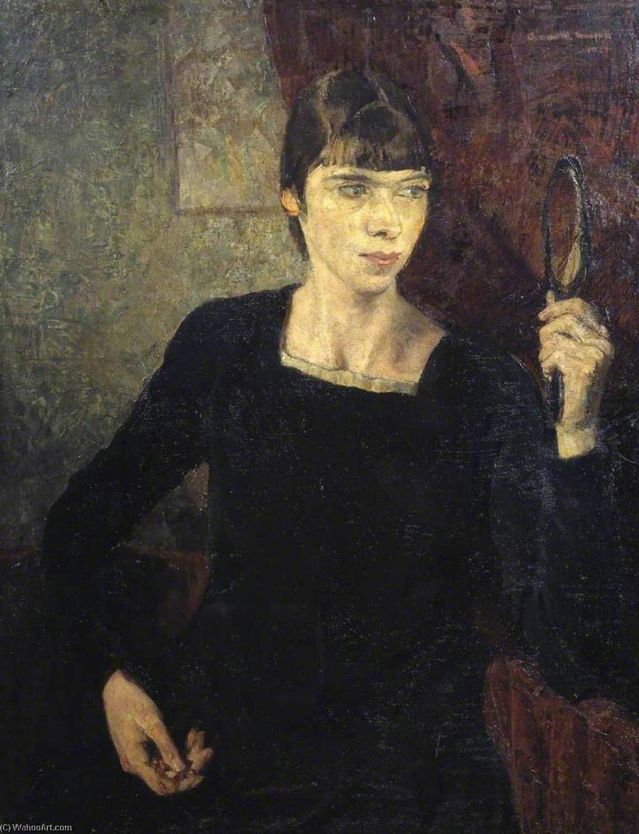 Wikioo.org - The Encyclopedia of Fine Arts - Painting, Artwork by Arnold Mason - Girl with a Hand Mirror