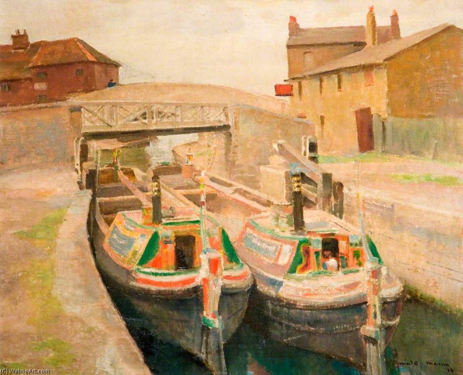 Wikioo.org - The Encyclopedia of Fine Arts - Painting, Artwork by Arnold Mason - Barges