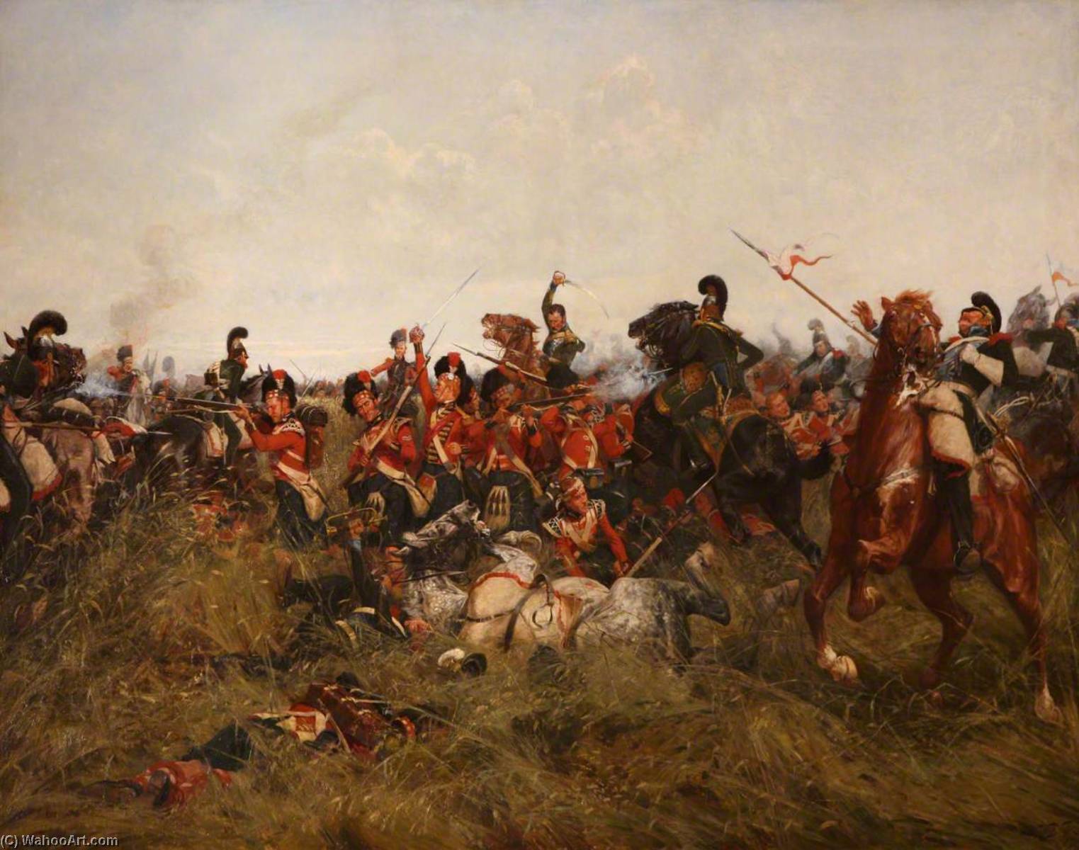 Wikioo.org - The Encyclopedia of Fine Arts - Painting, Artwork by William Barns Wollen - The Black Watch at Bay