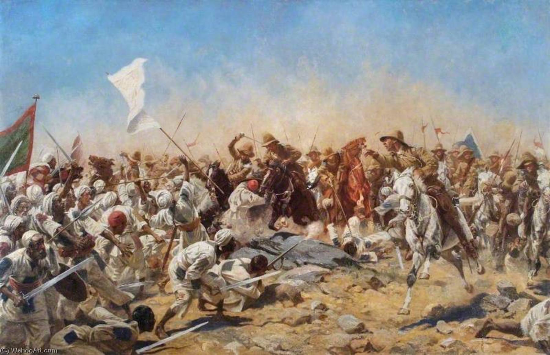 Wikioo.org - The Encyclopedia of Fine Arts - Painting, Artwork by William Barns Wollen - The 21st Lancers at Omdurman, Sudan