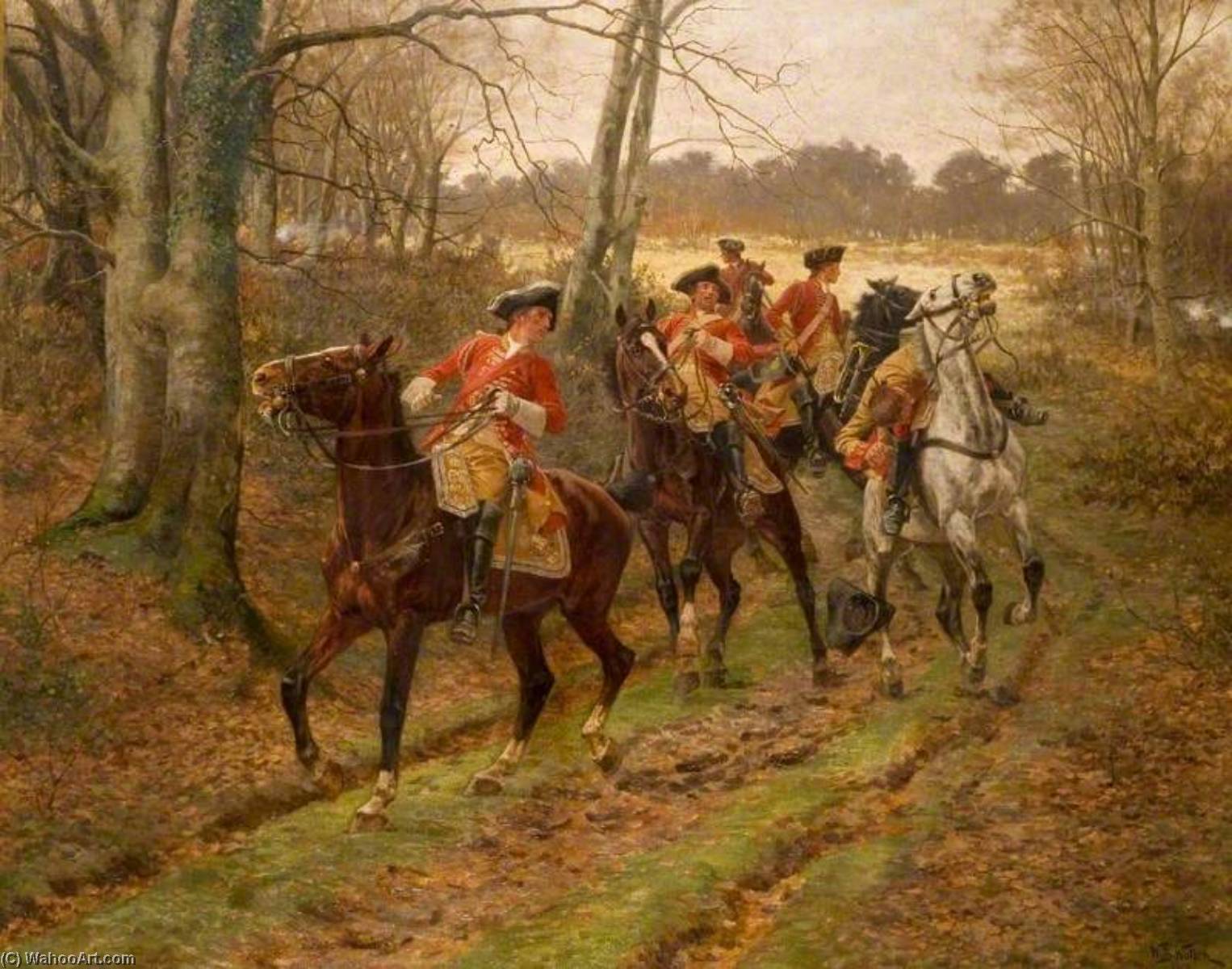 Wikioo.org - The Encyclopedia of Fine Arts - Painting, Artwork by William Barns Wollen - The Ambush, 1745