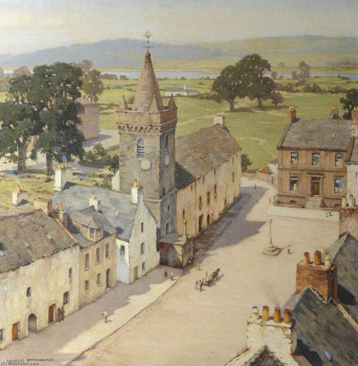 Wikioo.org - The Encyclopedia of Fine Arts - Painting, Artwork by Charles Oppenheimer - From a Tower, Kirkcudbright