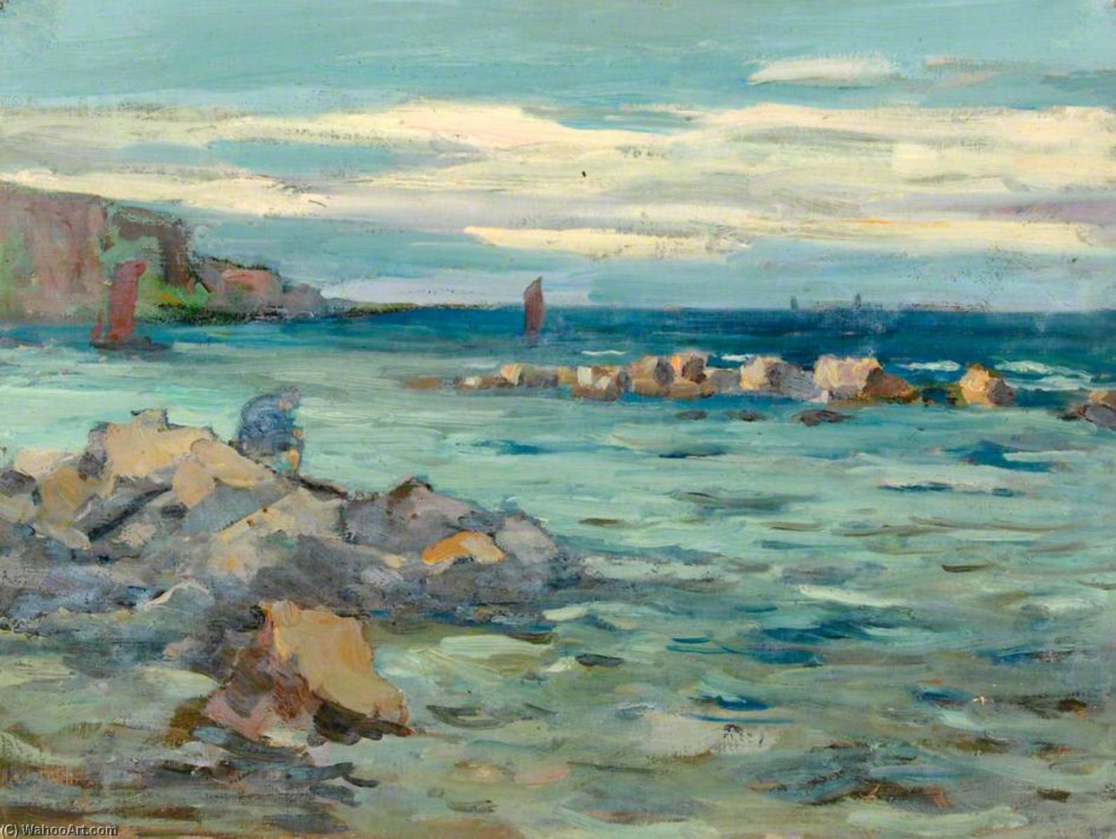 Wikioo.org - The Encyclopedia of Fine Arts - Painting, Artwork by William Henry Charlton - Seascape