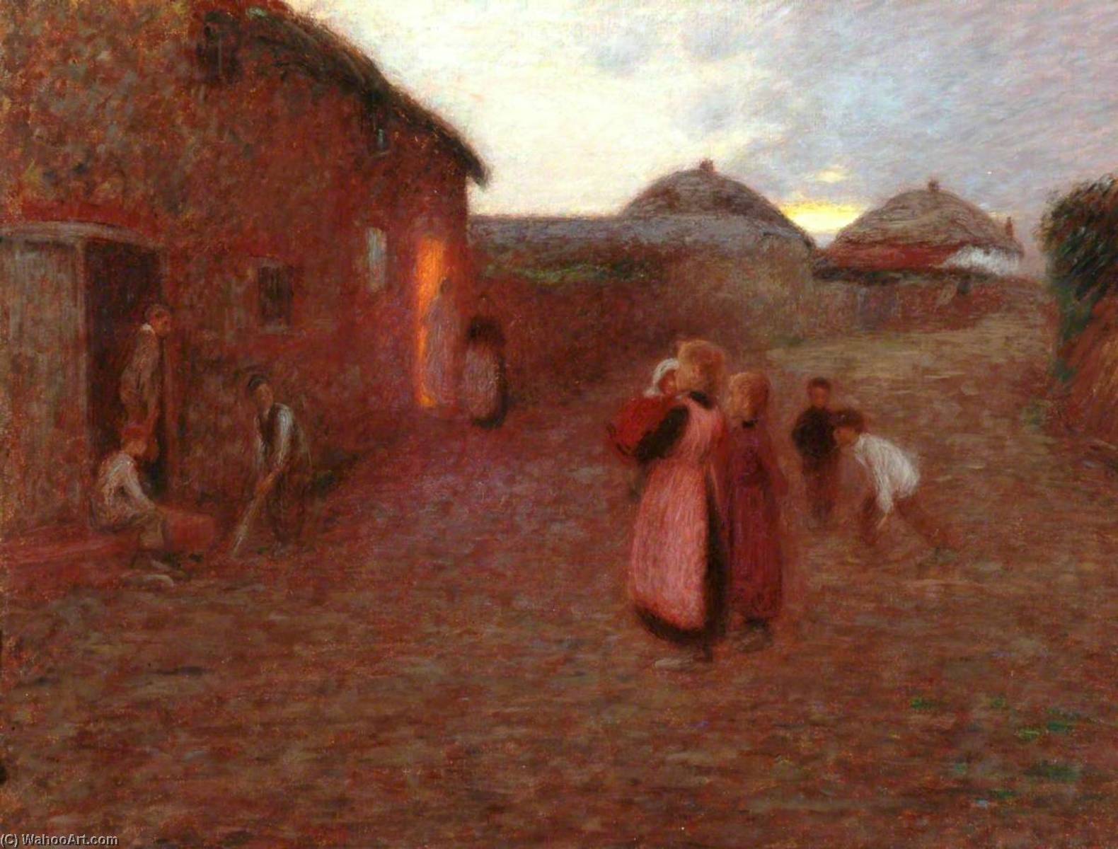 Wikioo.org - The Encyclopedia of Fine Arts - Painting, Artwork by William Edward Stott - A Village Street