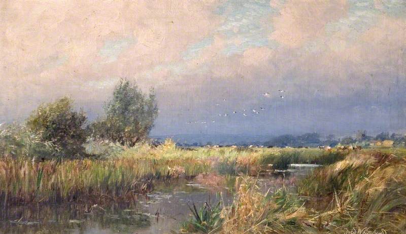 Wikioo.org - The Encyclopedia of Fine Arts - Painting, Artwork by Frederick William Newton Whitehead - Dark Clouds over the Frome