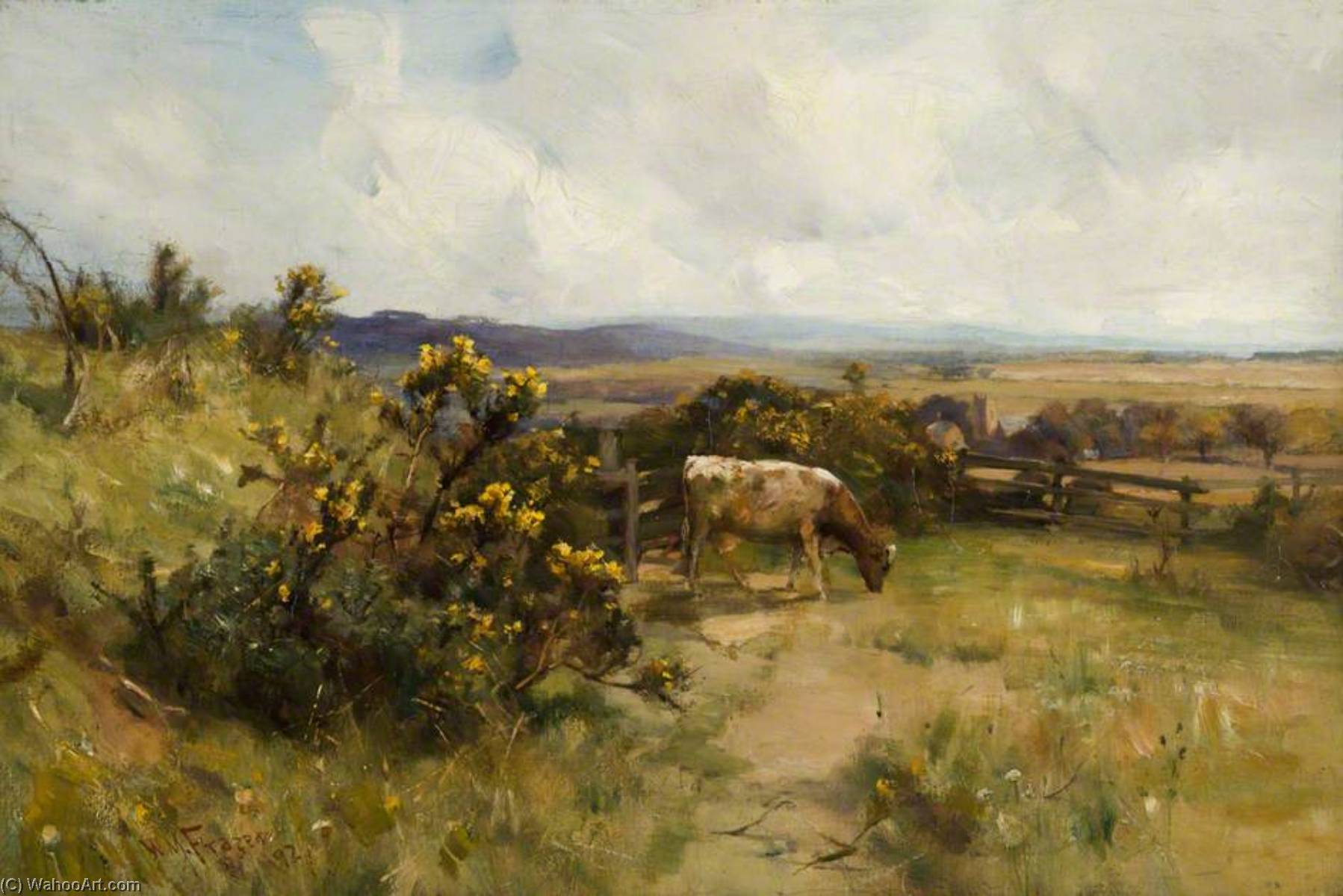 Wikioo.org - The Encyclopedia of Fine Arts - Painting, Artwork by William Miller Frazer - Landscape with Cattle