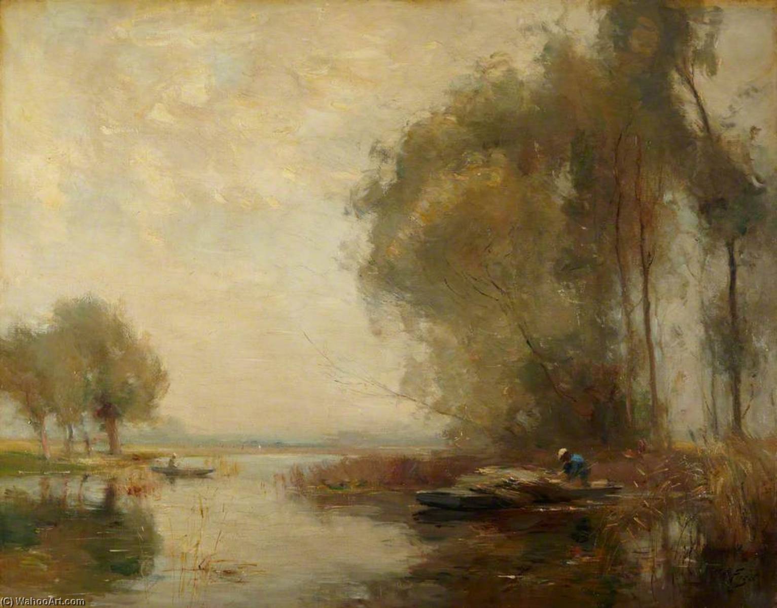 Wikioo.org - The Encyclopedia of Fine Arts - Painting, Artwork by William Miller Frazer - Morning in the Fens