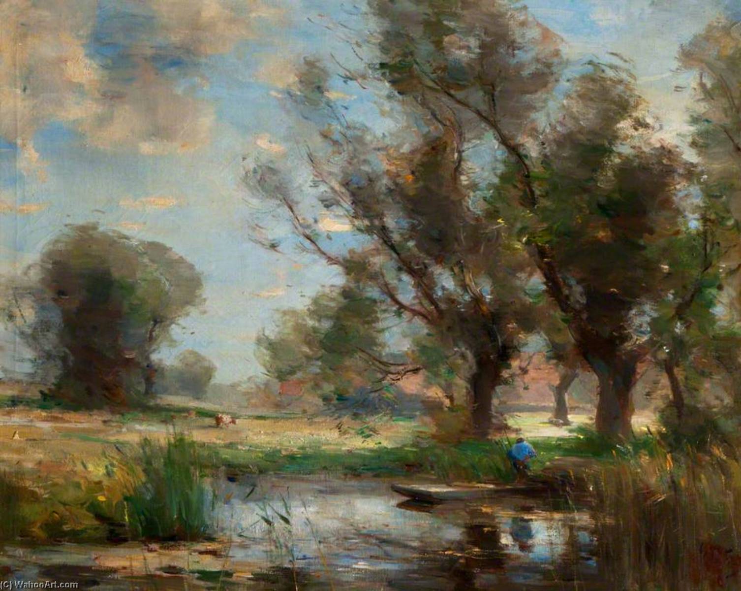 Wikioo.org - The Encyclopedia of Fine Arts - Painting, Artwork by William Miller Frazer - Cutting Reeds