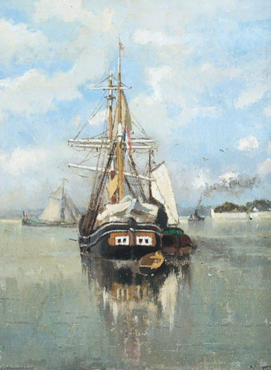 Wikioo.org - The Encyclopedia of Fine Arts - Painting, Artwork by Adriaan Josef Heymans - On the Scheldt at Antwerp, Belgium