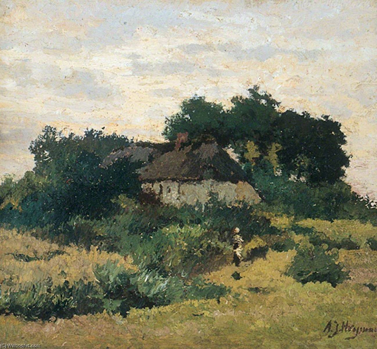 Wikioo.org - The Encyclopedia of Fine Arts - Painting, Artwork by Adriaan Josef Heymans - Soleil couchant, Houffalize, Belgium