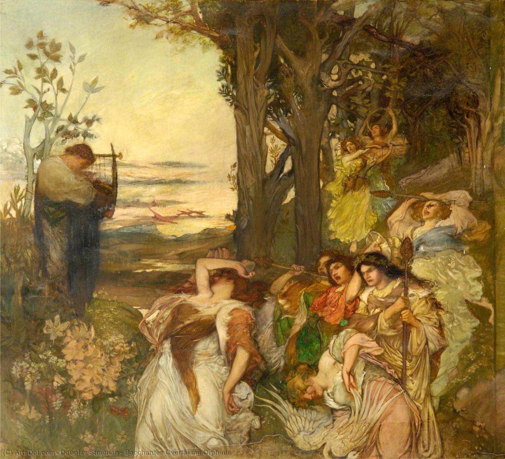 Wikioo.org - The Encyclopedia of Fine Arts - Painting, Artwork by Douglas Strachan - Bacchantes Overtaking Orpheus