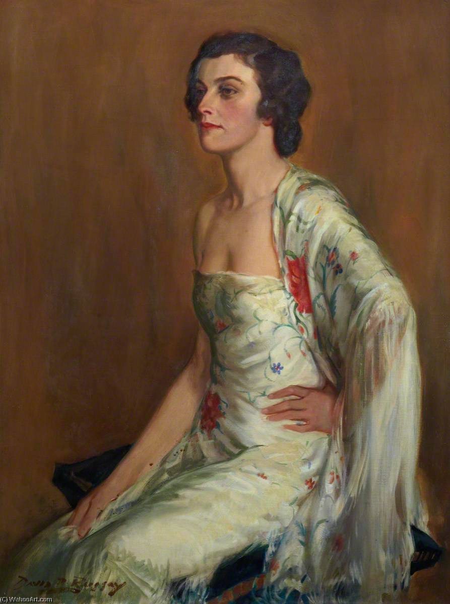 Wikioo.org - The Encyclopedia of Fine Arts - Painting, Artwork by David Prophet Ramsay - A Lady with a Shawl (Miss Betty Cautley)