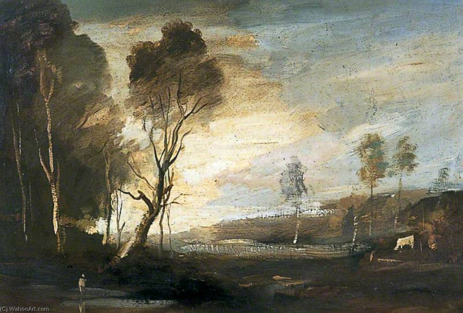 Wikioo.org - The Encyclopedia of Fine Arts - Painting, Artwork by Philip Hugh Padwick - Landscape with a Cow